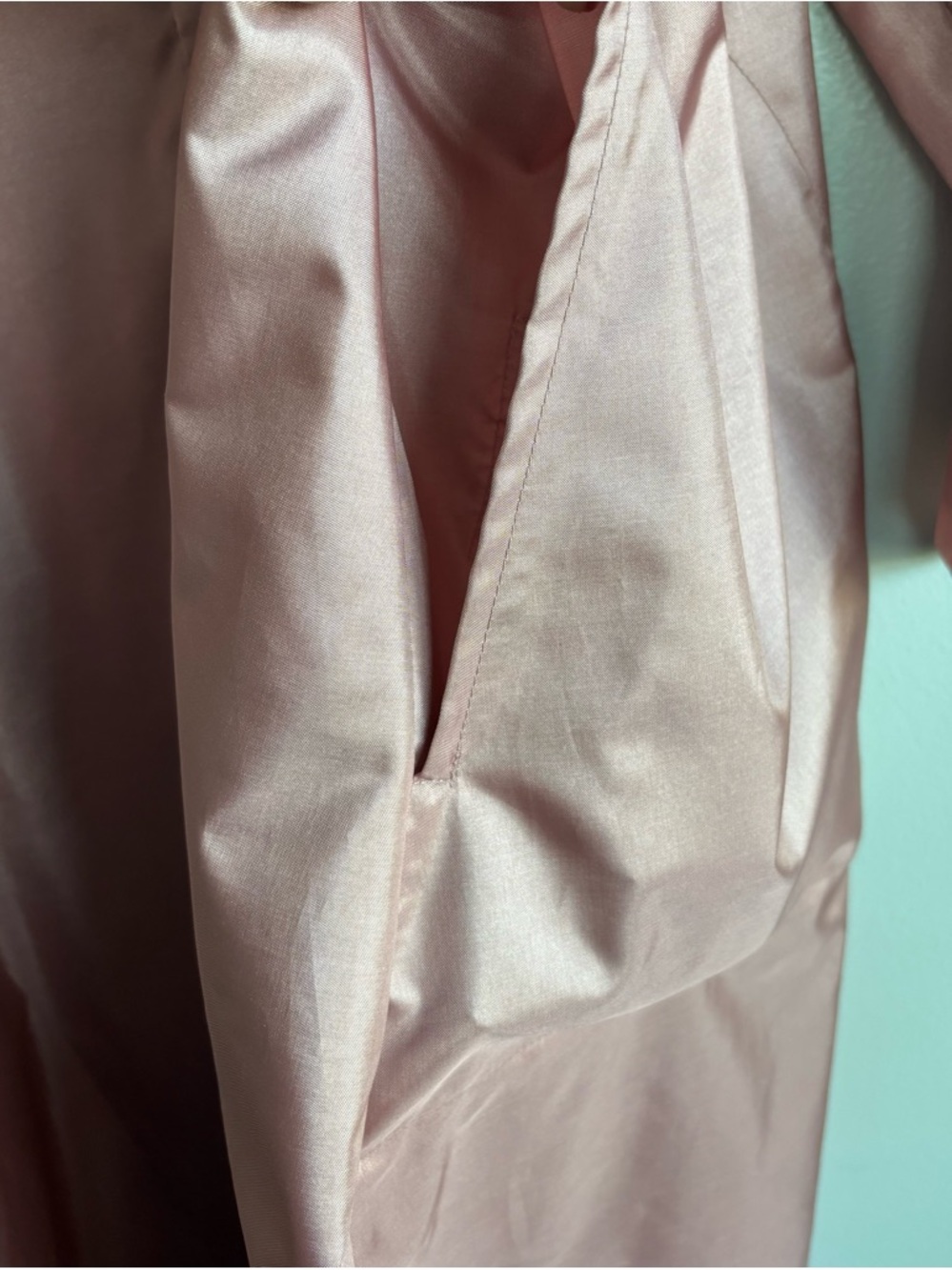Beautiful Vintage Alorna Pink Hooded Belted Rain Trench Coat Women’s 11/12 - Picture 10 of 11